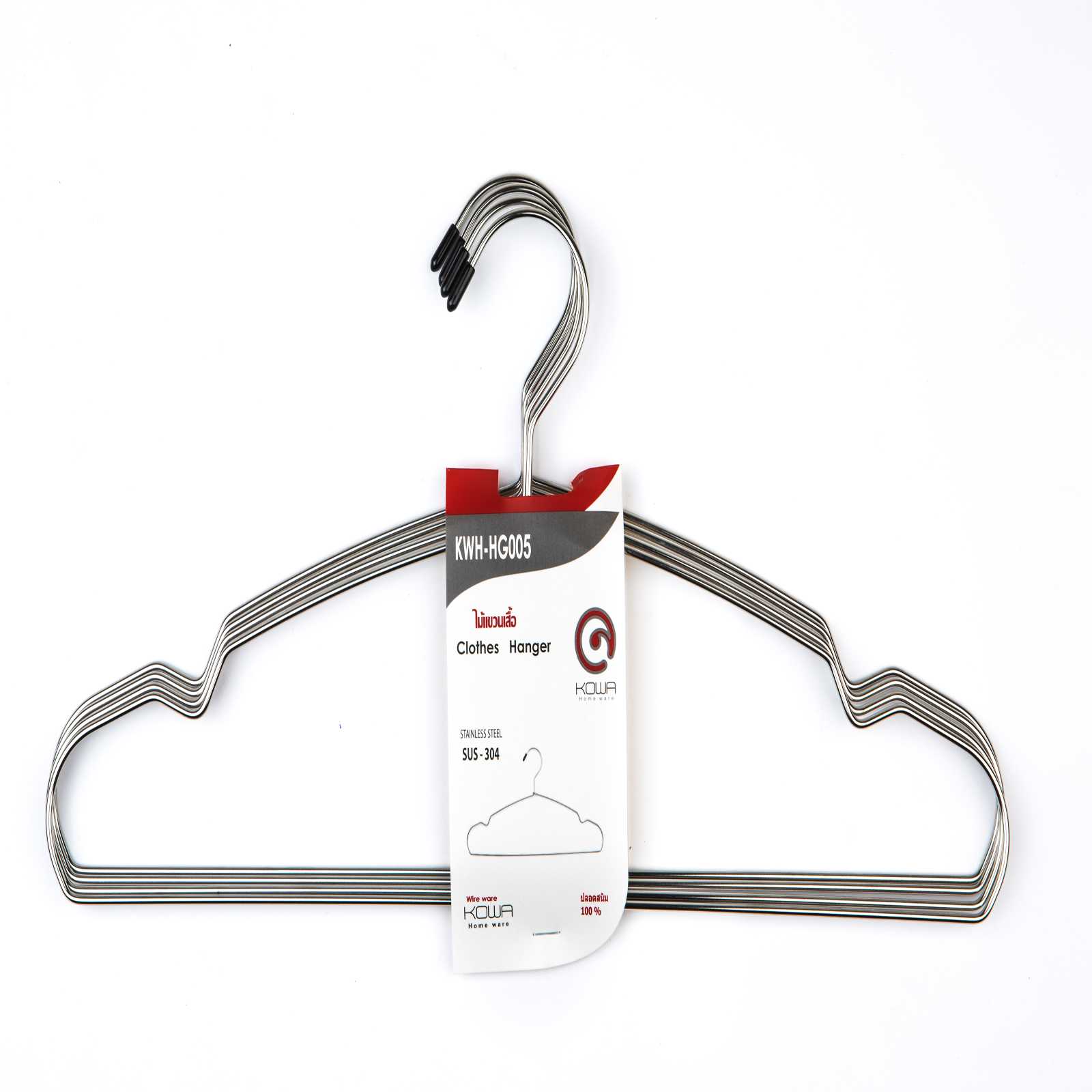Kowa homeware Dress Hanger ไม้แขวนชุด/เสื้่อ KWH- HG005 จำนวน 12 ชิ้น /แพค ไม้แขวนเสื้อสแตนเลสคุณภาพ