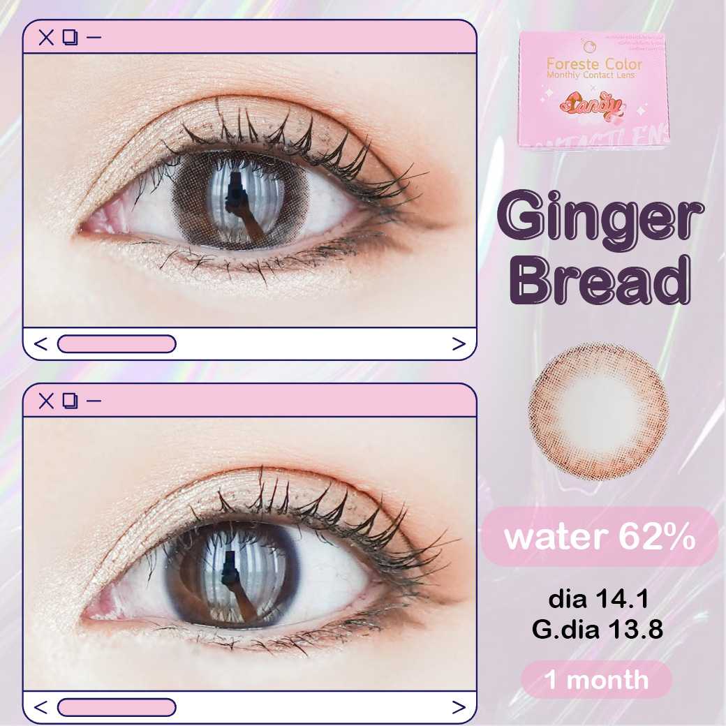 เลนส์อมน้ำ 62% Ginger bread พร้อมส่งแบบปกติ และค่าสายตาสั้น 0.00- 7.00
