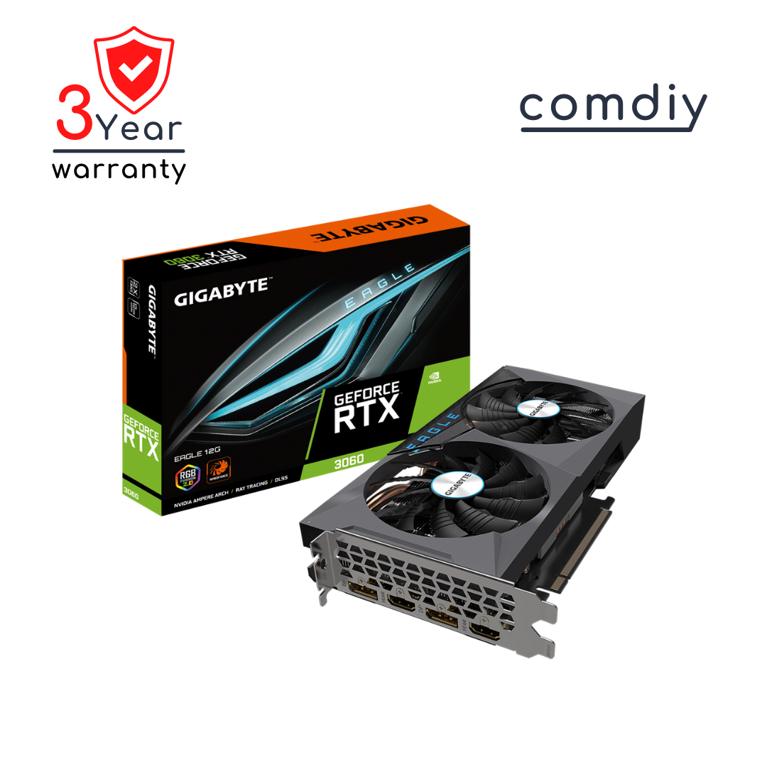 GIGABYTE GEFORCE RTX 3060 EAGLE 12G (REV. 2.0) (LHR) 12GB VGA การ์ดจอ by comdiy