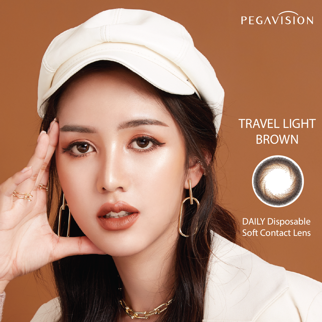 คอนแทคเลนส์สี รายวัน PEGAVISION รุ่น Travel Light สี Brown (5 เลนส์/กล่อง)