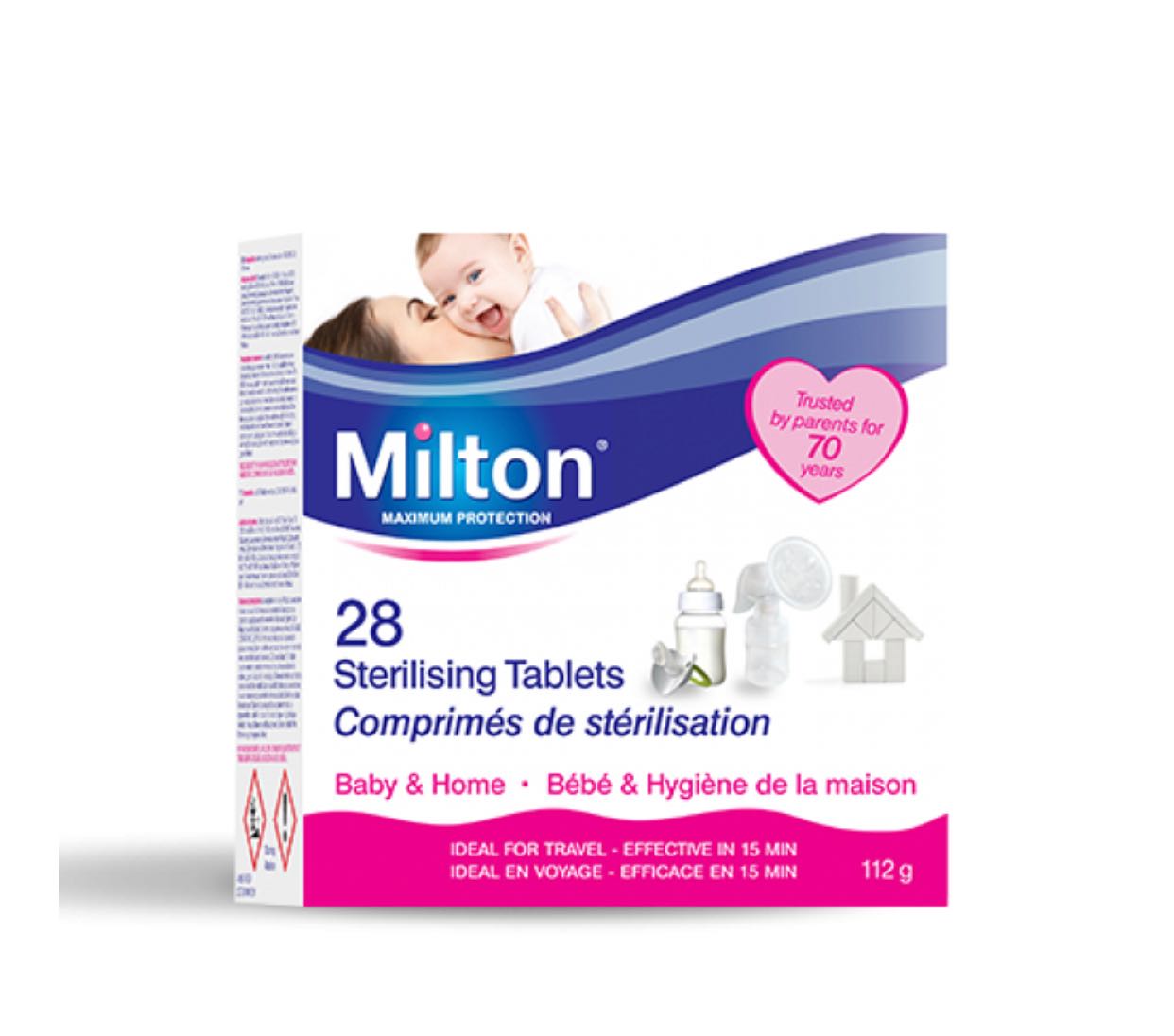 ผงฆ่าเชื้อโรค Milton Sterilising Tablets สำหรับล้างทำความสะอาดของใช้เด็ก จาก UK