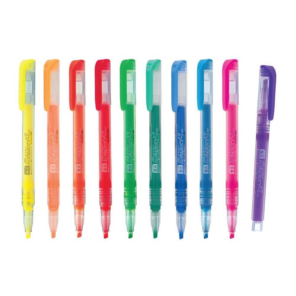 ปากกาเน้นข้อความหัวตัด สีสะท้อนแสง  Zebra Sparky-1