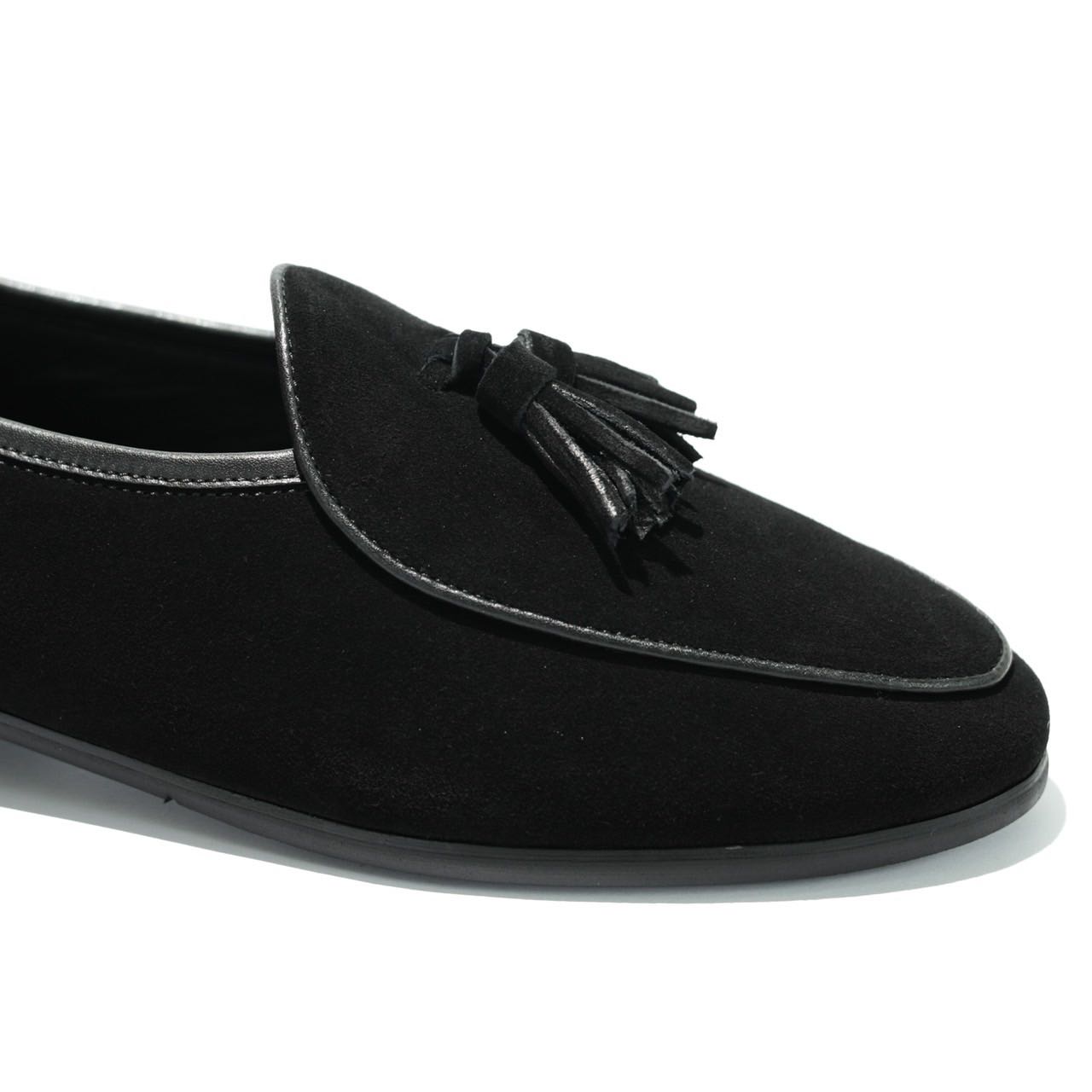 Tassel Belgian loafers - Black suede