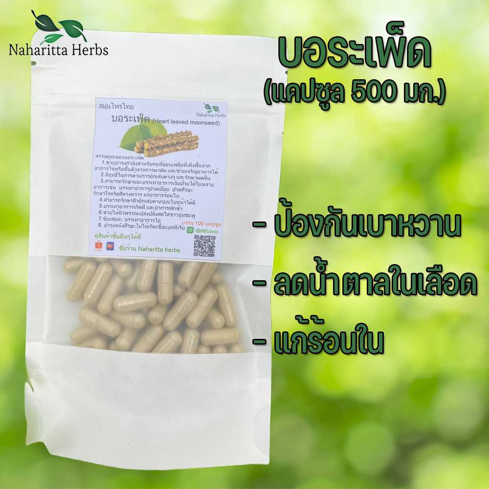 บอระเพ็ดแคปซูล มีฤทธิ์ในการต้านการอักเสบต่างๆ (ขนาด 500 มก./แคปซูล) บรรจุ 50-100 แคปซูล