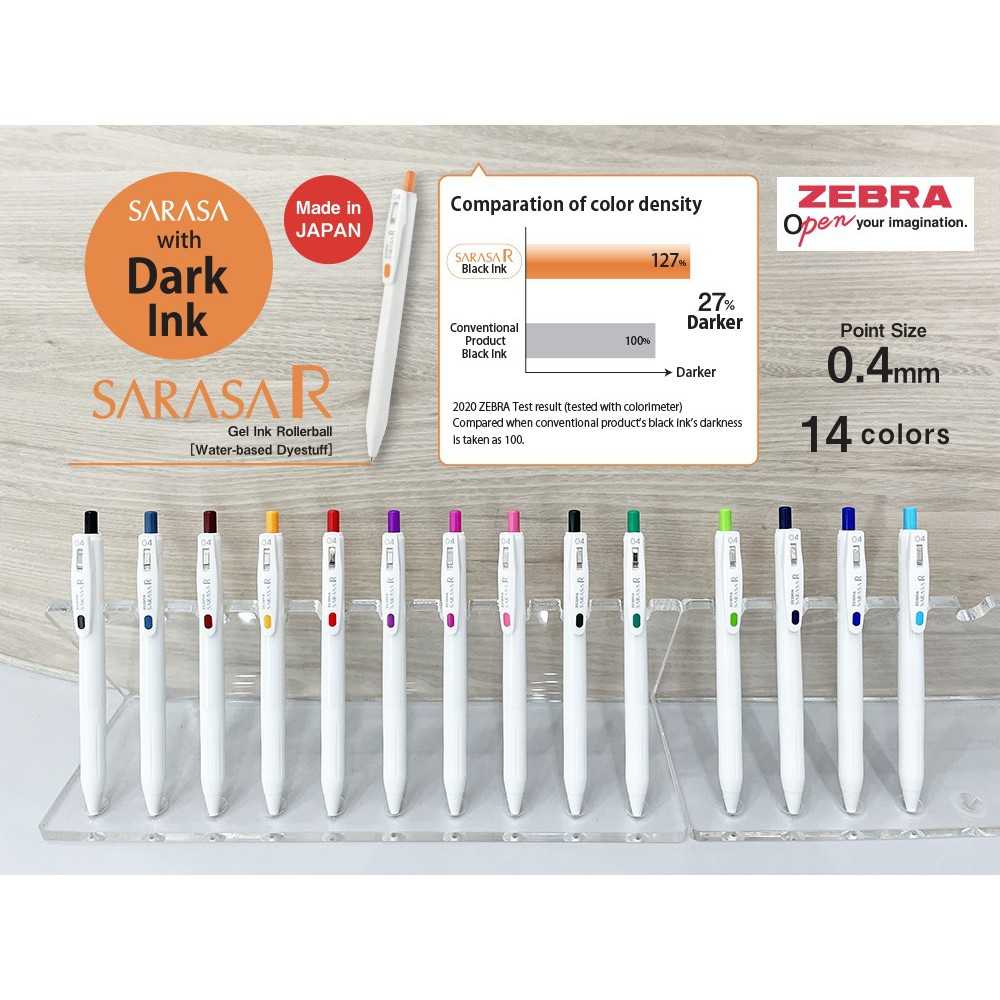 Zebra Sarasa R ปากกาหมึกเจล สไตล์มินิมอล หมึกเข้มขึ้น 27%
