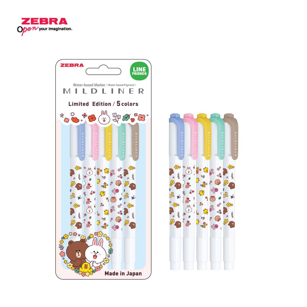 ปากกาเน้นข้อความ 2 หัว สีพาสเทล Mildliner LINE FRIENDS - Limited Edition