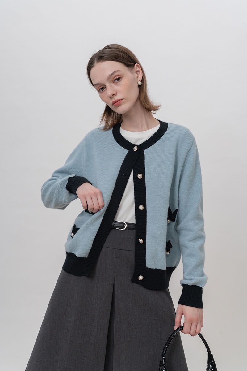Loren two tone cardigan [pre order]