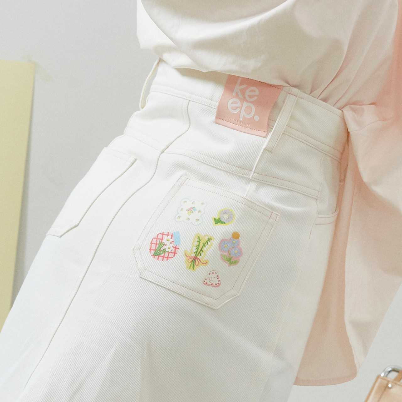 keep flower skirt สีขาว