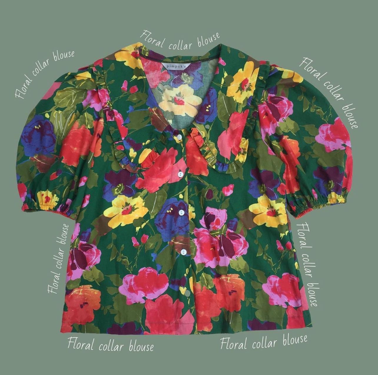 Floral clollar blouse