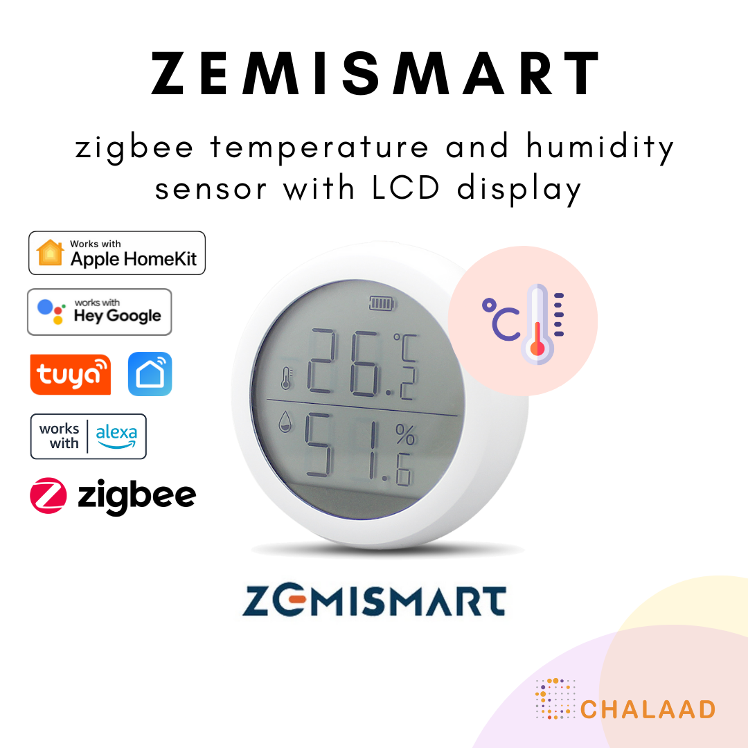Zemismart Zigbee Temperature and Humidity Sensor with LCD Display เซ็นเซอร์วัดอุณหภูมิและความชื้น