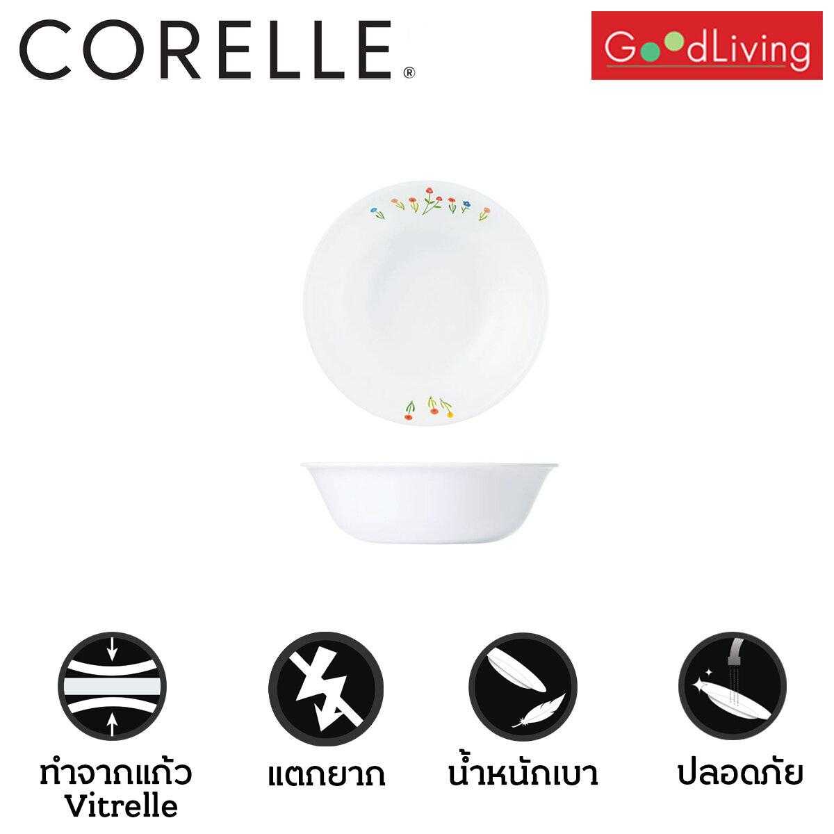 Corelle ถ้วยซุป/ซีเรียล ขนาด 500 ml. 6 (15.5 cm.) Flower Hill 2 ชิ้น /C-03-418-FWH-2