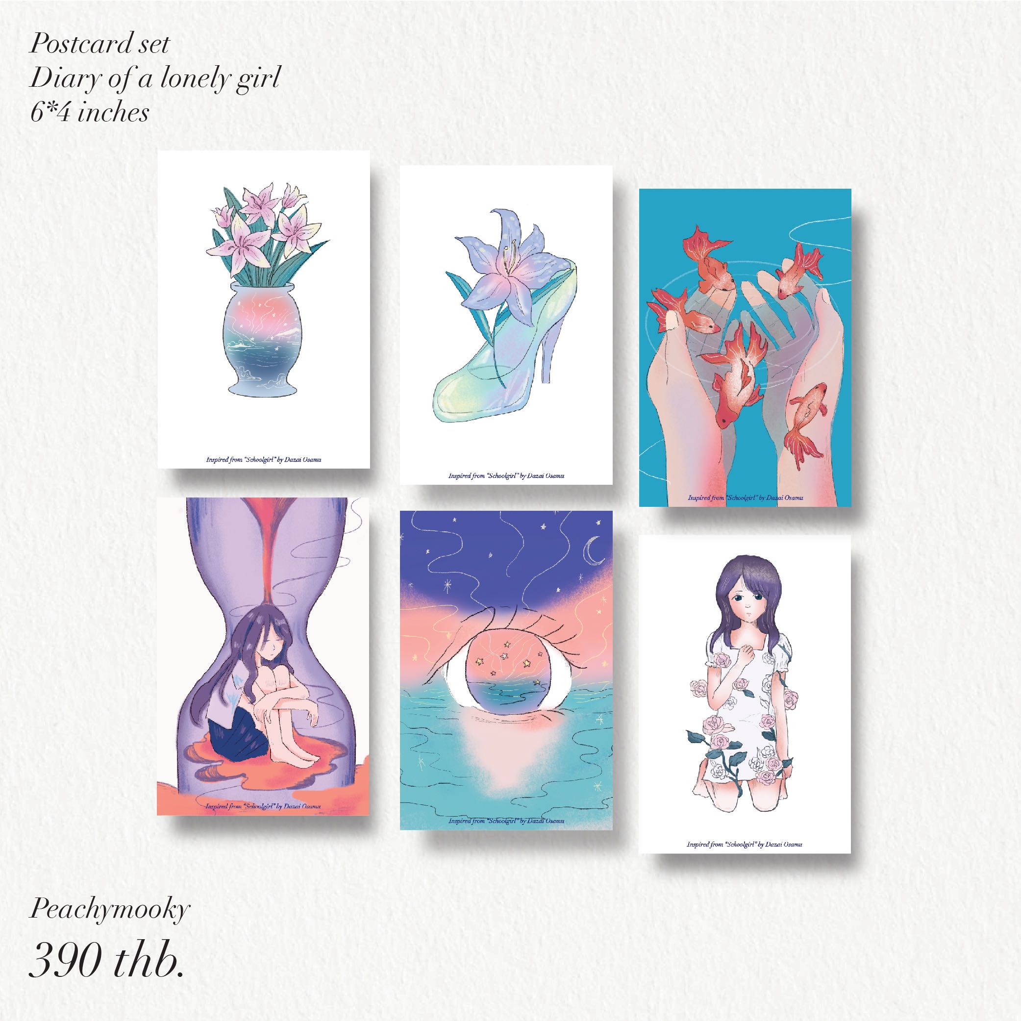 Diary of a lonely girl | postcard set