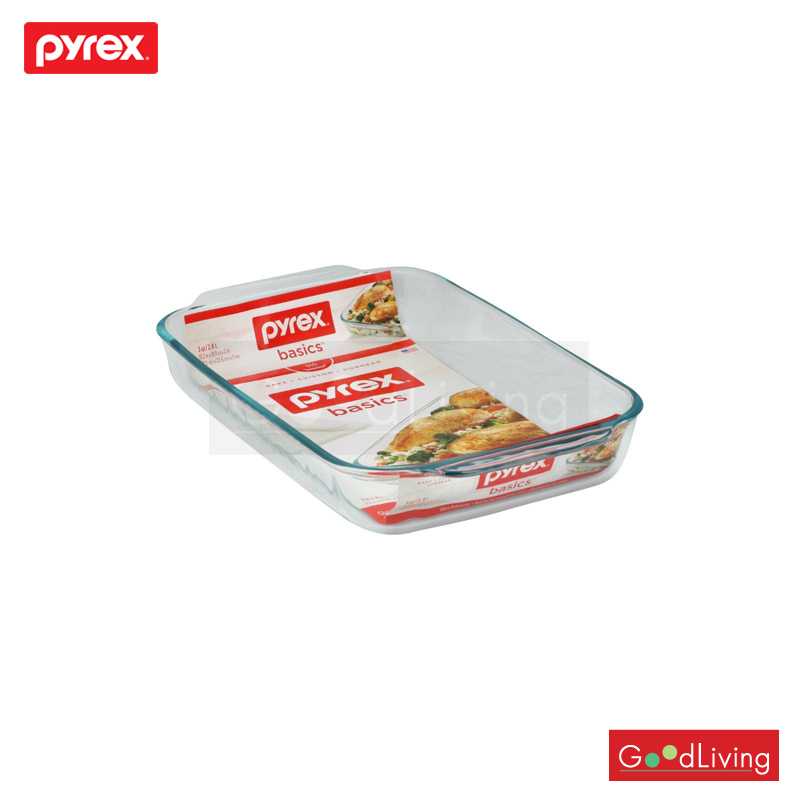 Pyrex ถาดอบแก้ว ขนาด 3qt/ 2.85L Oblong P-00-1105397 (สีขาวใส)