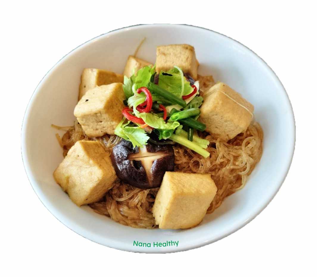 เต้าหู้อบวุ้นเส้น/Baked Tofu with glass noodles