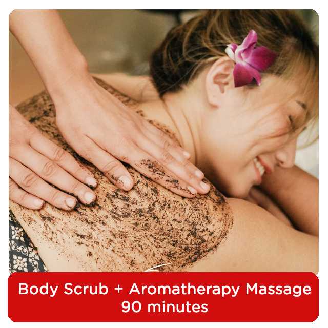 [𝟭 𝗽𝗲𝗿𝘀𝗼𝗻] Body Scrub + Aromatherapy Massage 90 mins