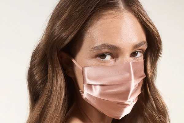 พร้อมส่ง SLIP FACE COVERING in Rosegold / Reusable