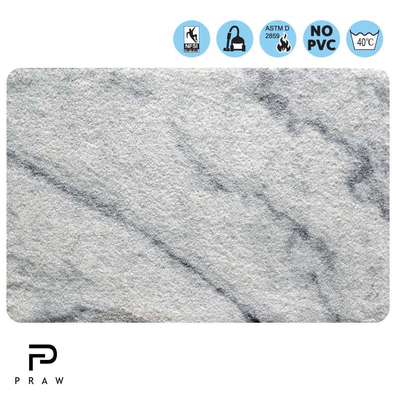 Marble Calala White พรมแต่งบ้าน พร้อมแผ่นยางกันลื่น ดักฝุ่นได้อย่างดี