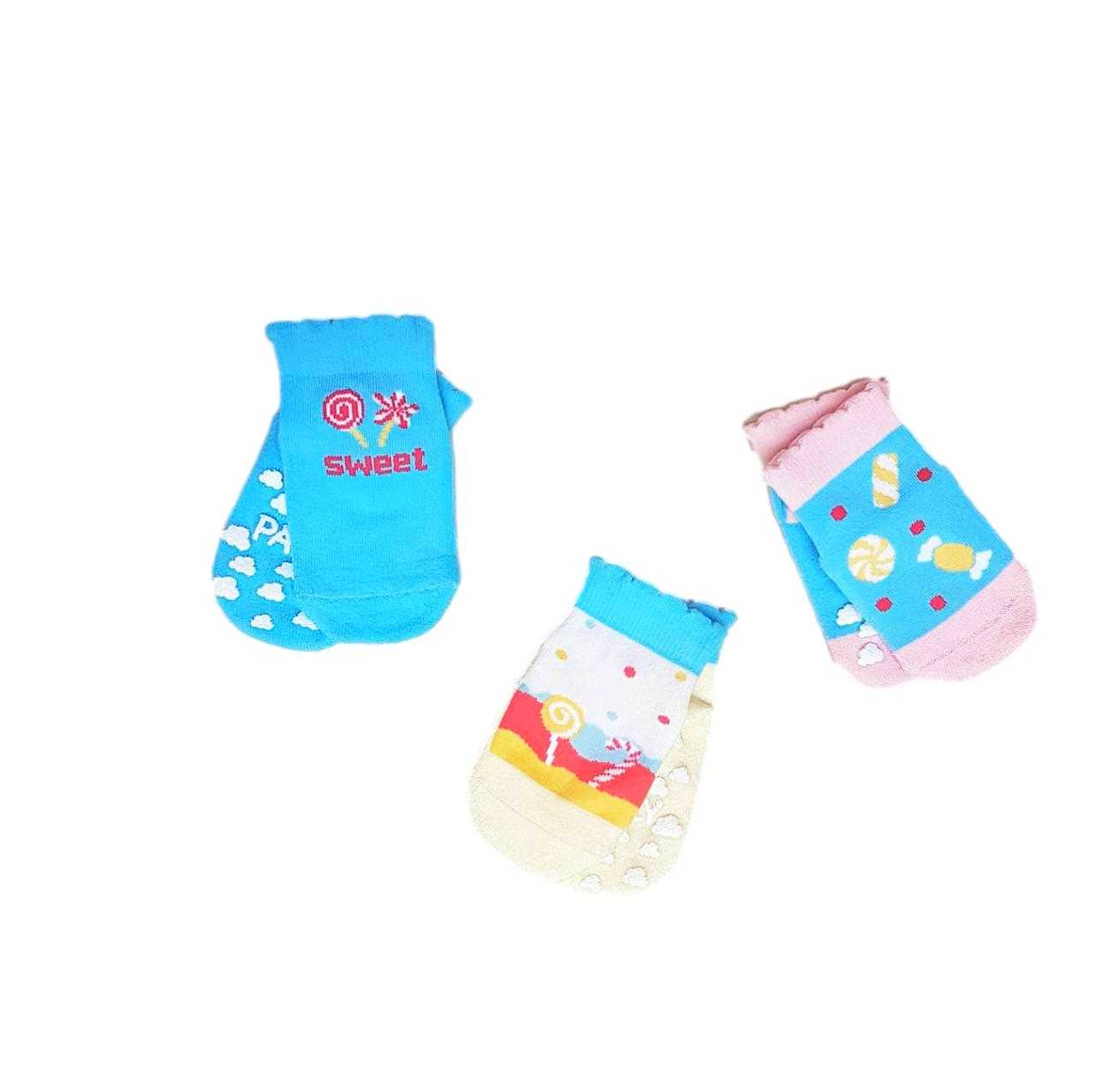 ถุงเท้าเด็ก 0 -3 ปี มีกันลื่น Candy Collection มี 3 ขนาด