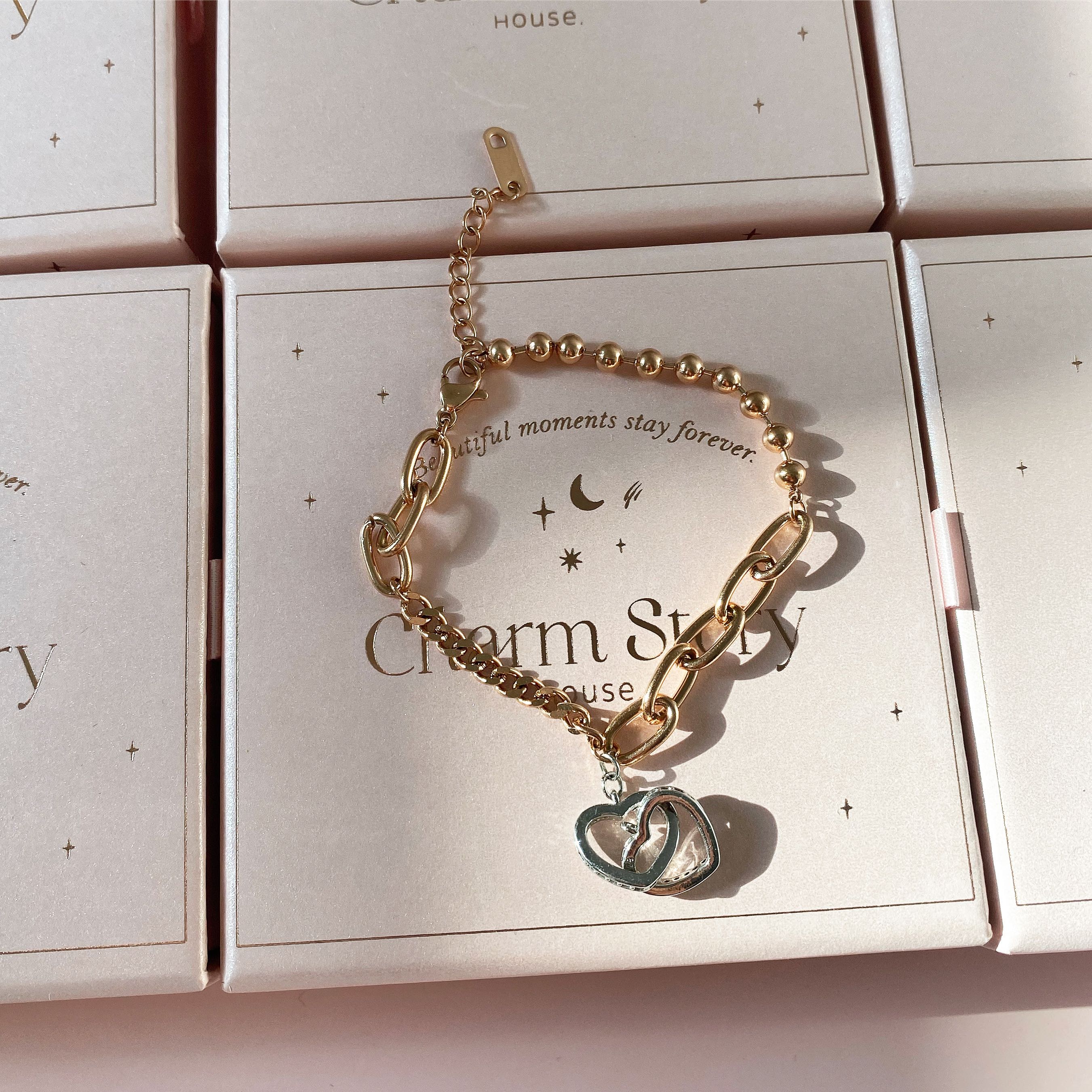 Infinity lock love rose gold bracelet 