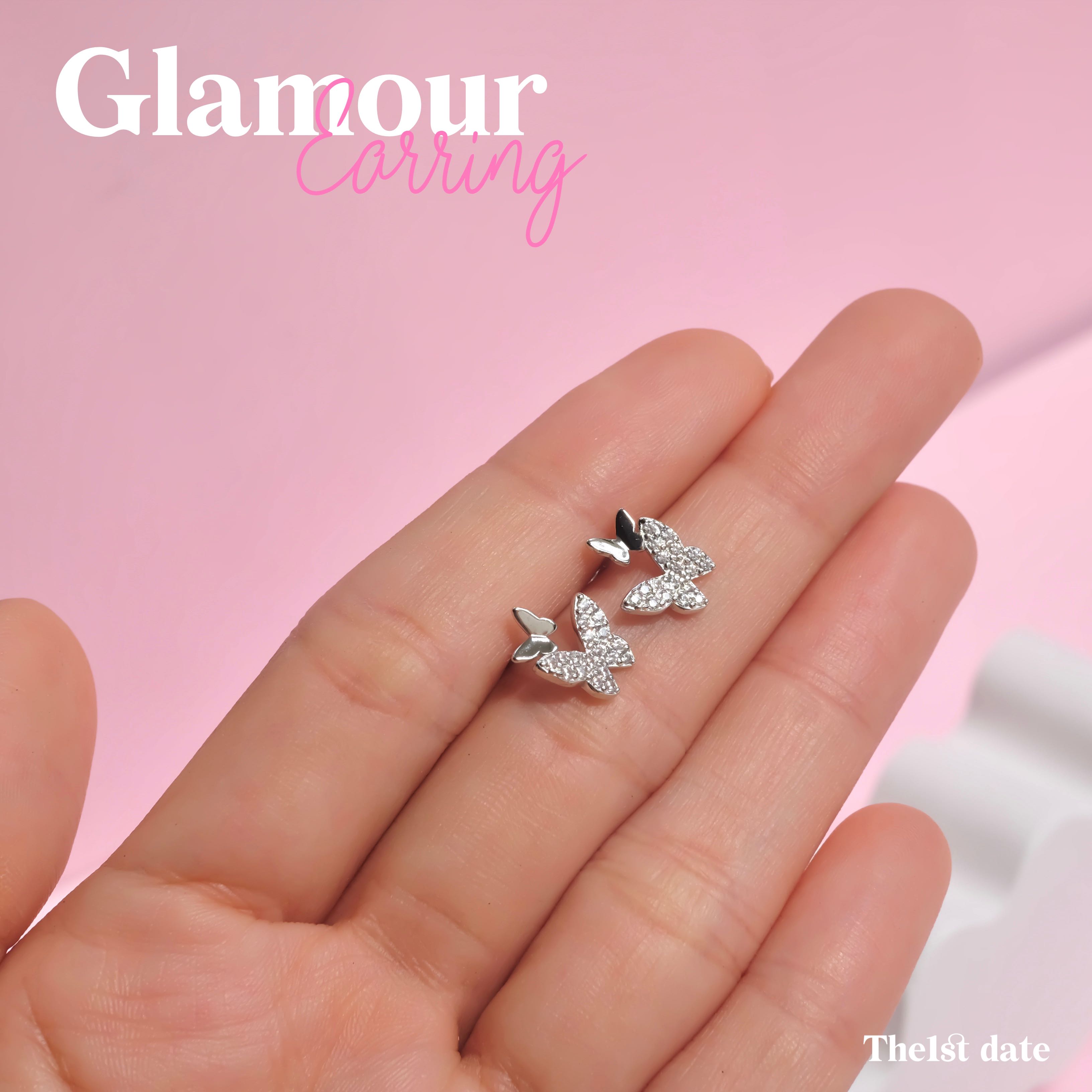 ต่างหูรุ่น Glamour-ส่งฟรี(เงินแท้92.5%)
