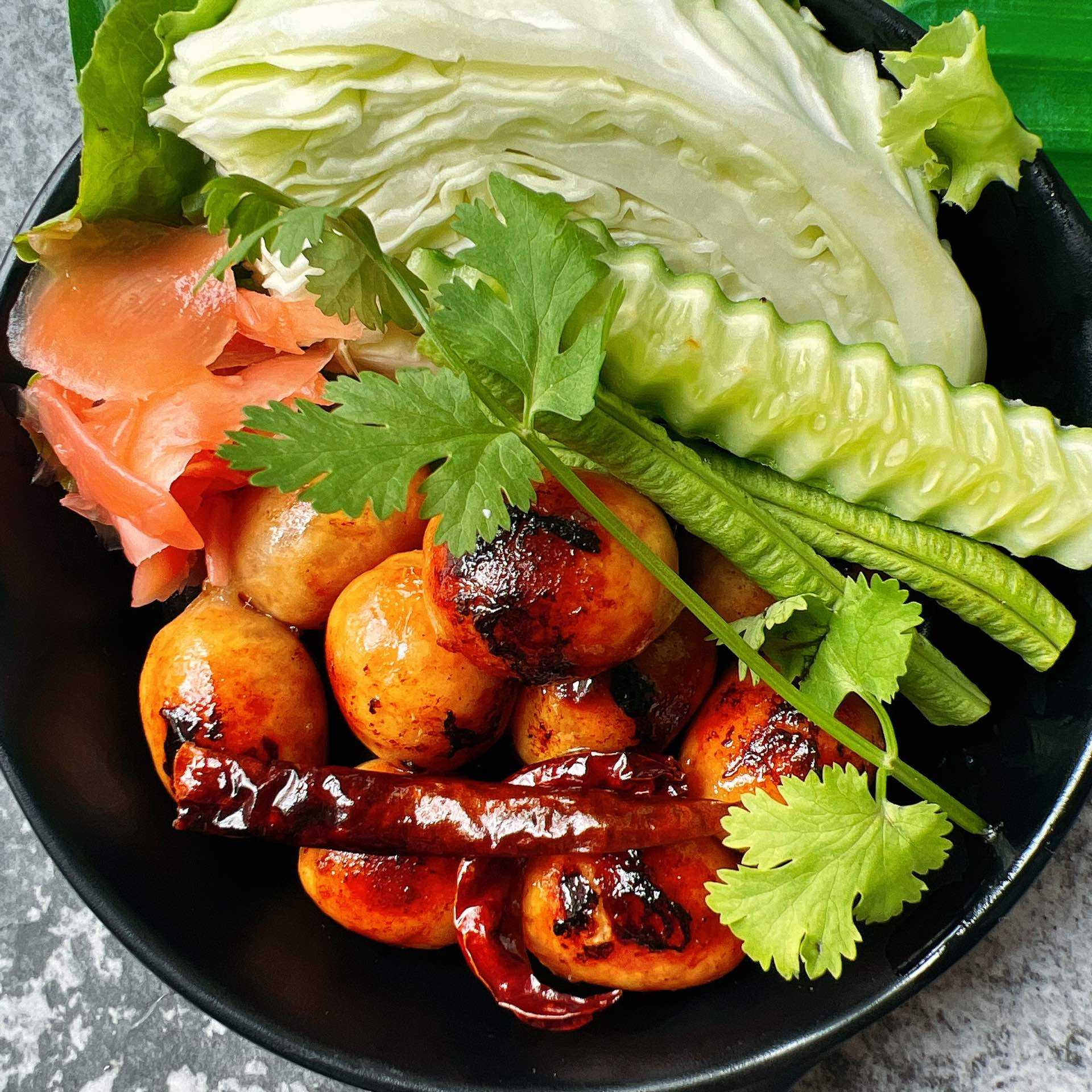 ไส้กรอกอีสานแอร์ฟราย ไม่ทอด - Air fried E-san Sausage