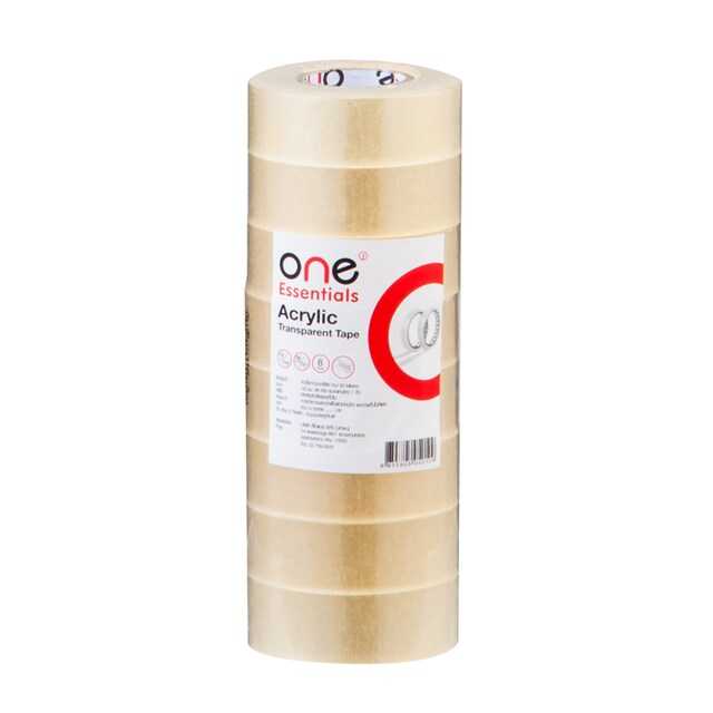 เทปใส แกน1นิ้ว 18.มม.x36หลา (แพ็ค8ม้วน) สีใส ONE