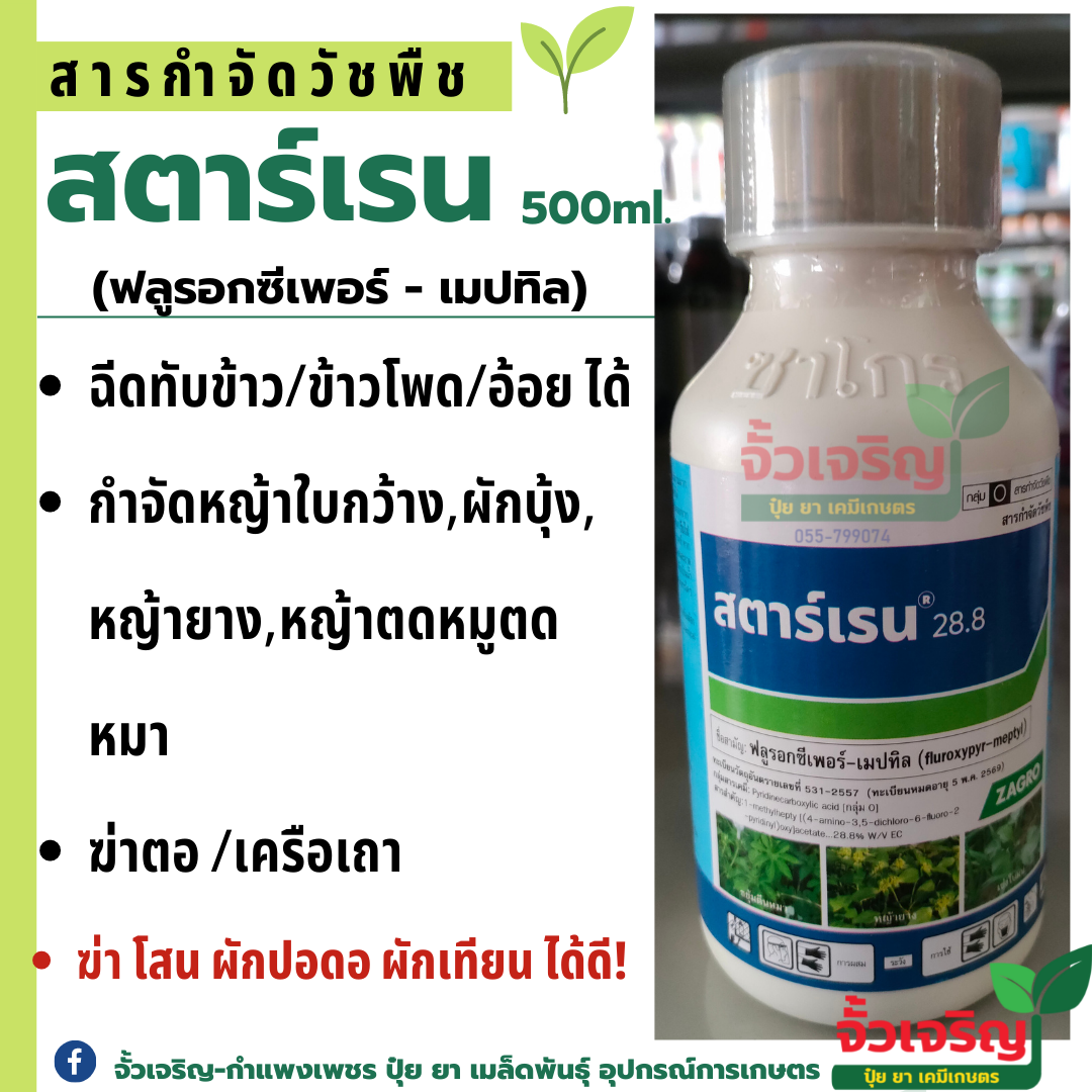 สตาร์เรน 500 cc กำจัดหญ้าใบกว้างในไร่อ้อย ข้าว ข้าวโพด