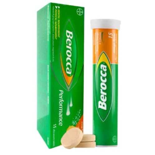 Berocca บีรอคคา วิตามินรวมชนิดเม็ดฟู่ รสส้ม 15เม็ด