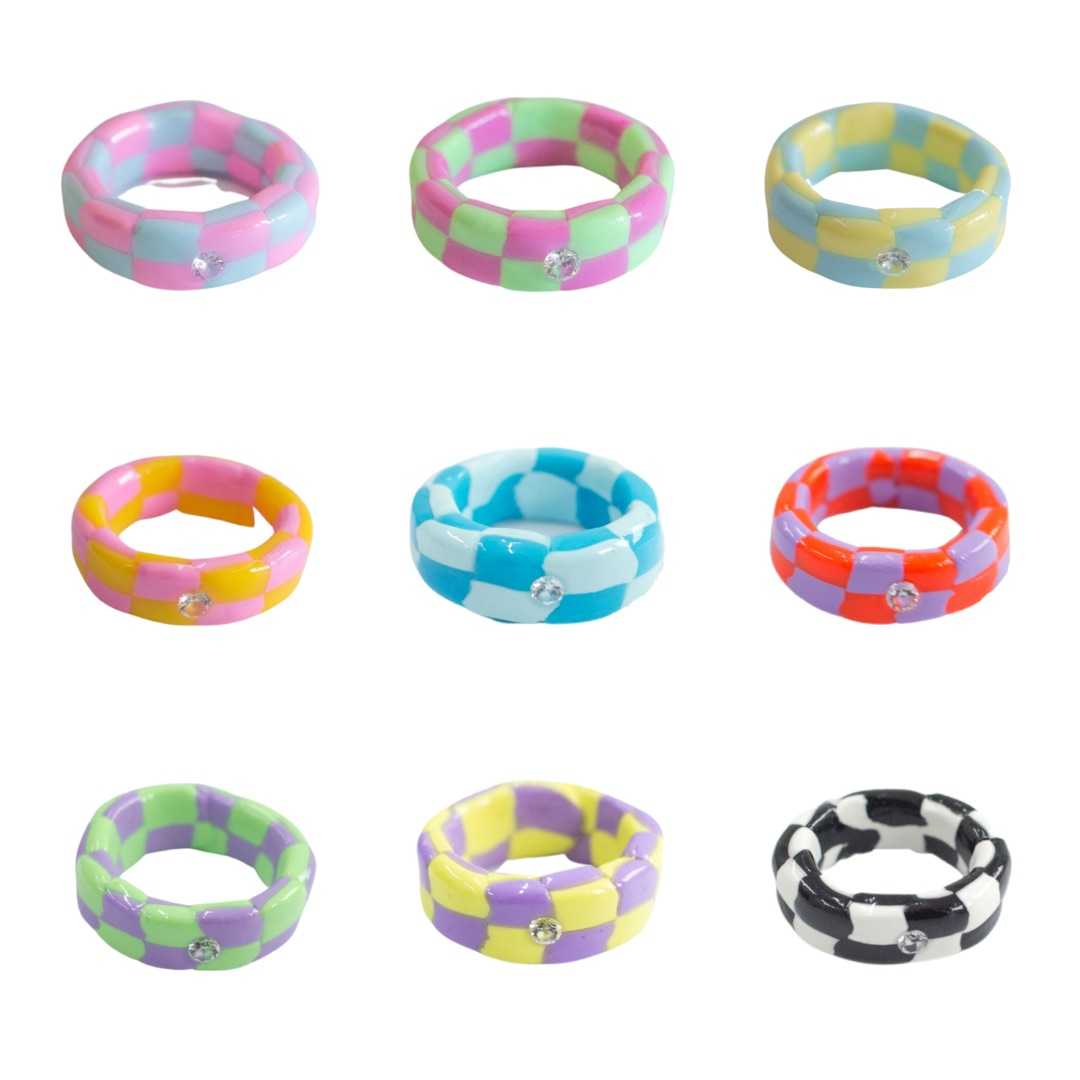 COCKTAIL CHECKER RINGS