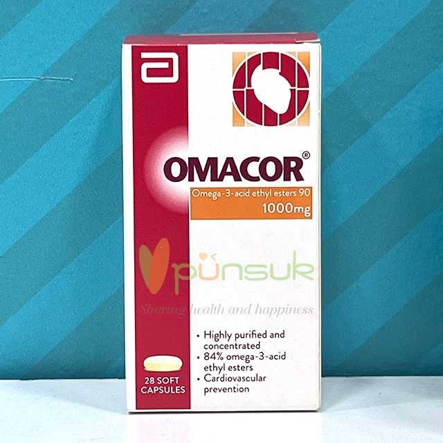 OMACOR Omega-3-acid ethyl esters 90 1000mg (28 soft capsules) ABBOTT