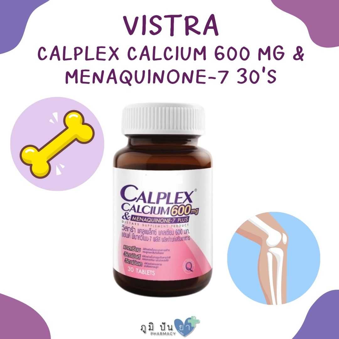 VISTRA CALPLEX CALCIUM 600 MG & MENAQUINONE-7 30'S