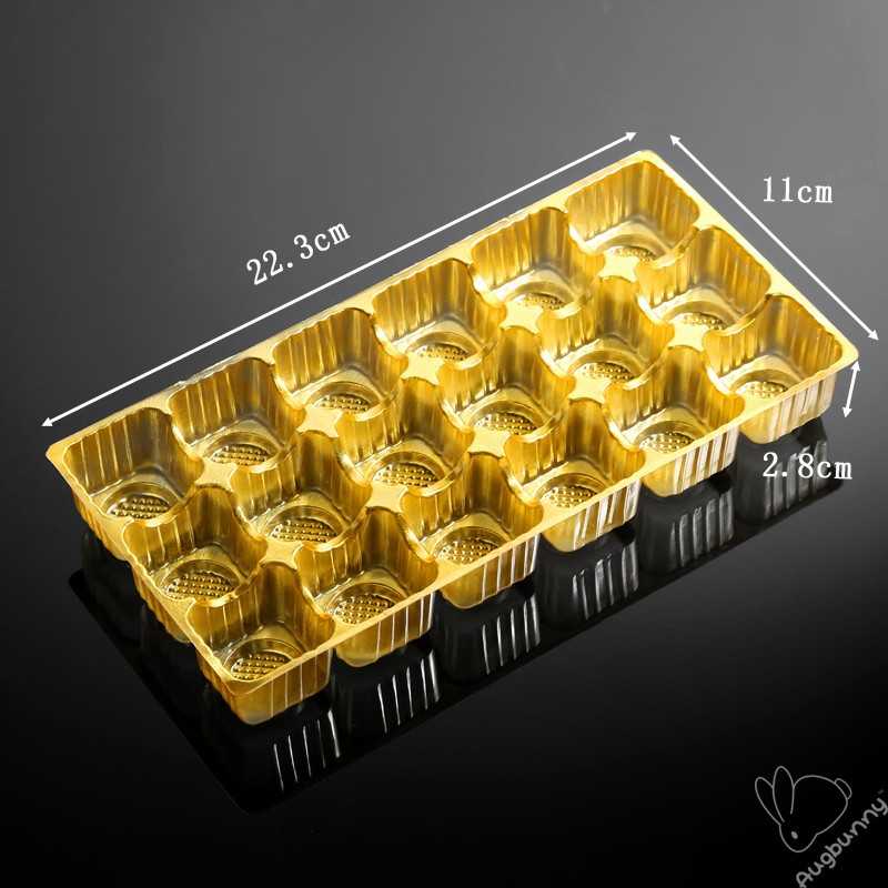 P161MC020BGL ถาดขนม ถาดช๊อคโกแลต 18ช่อง ฐานทอง 5ชิ้น   (เฉพาะถาด)