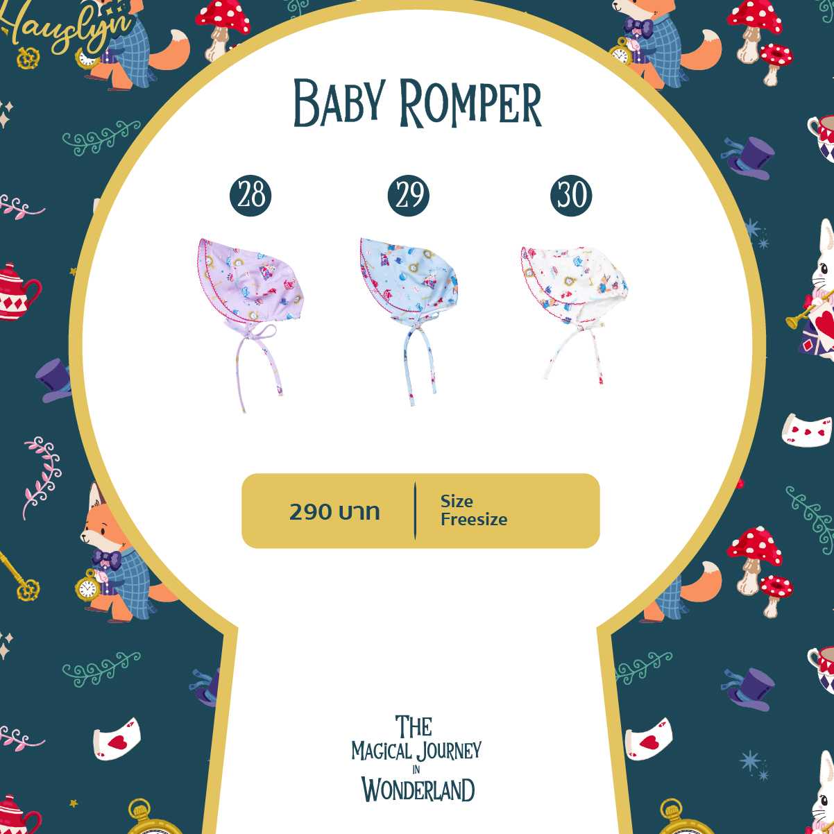 ฺThe Magic Journey in Wonderland - 28 29 30 Bonnet