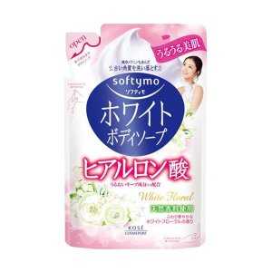 SOFTYMO WHITE BODY SOAP (HYALURON) REFILL 420 ML / ครีมอาบน้ำสูตรไฮยาลูรอน แบบถุงเติม