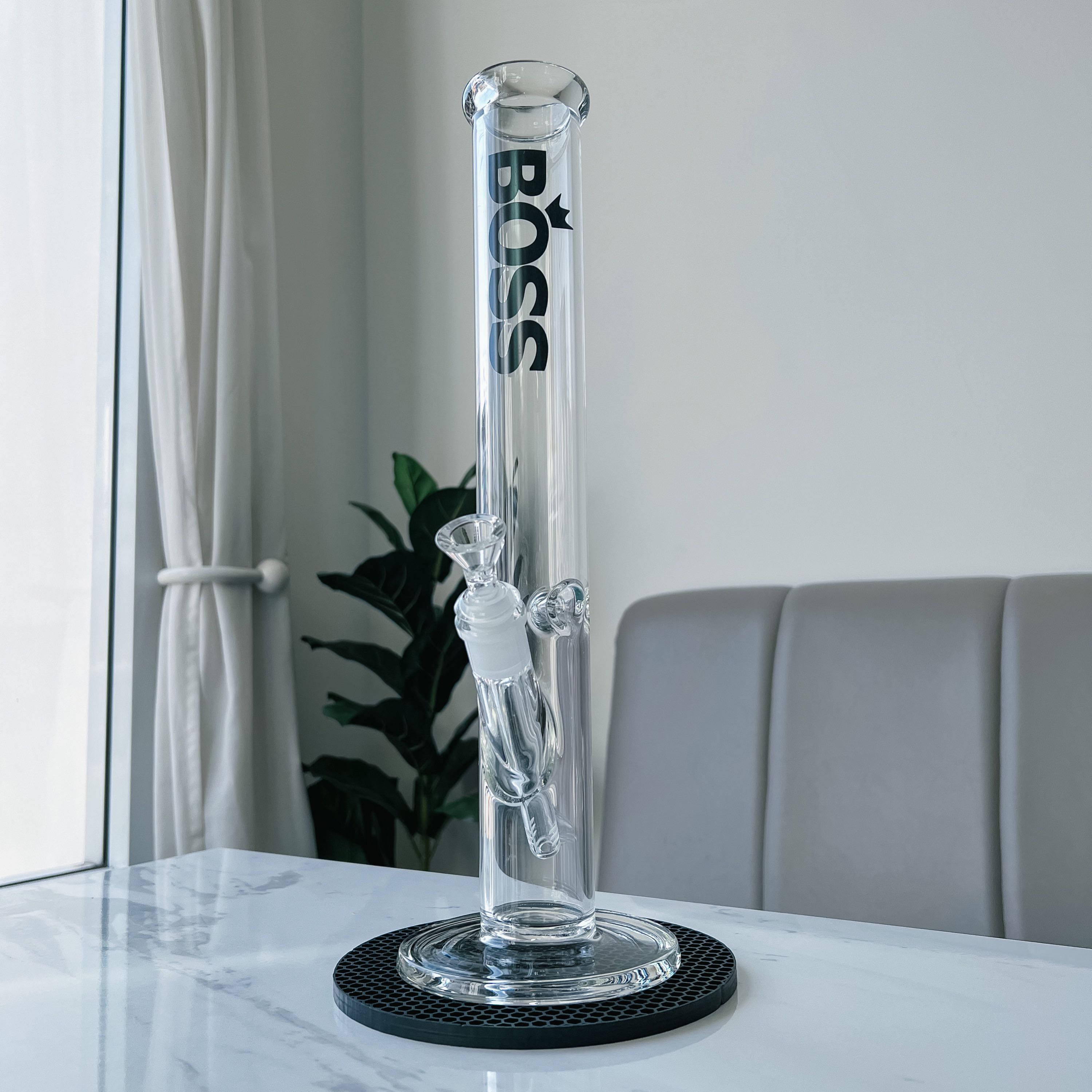 BOSS Glass Straight Cylindrical Ice Bong | 40 cm