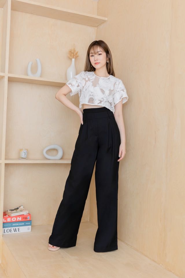 High waist wide pant