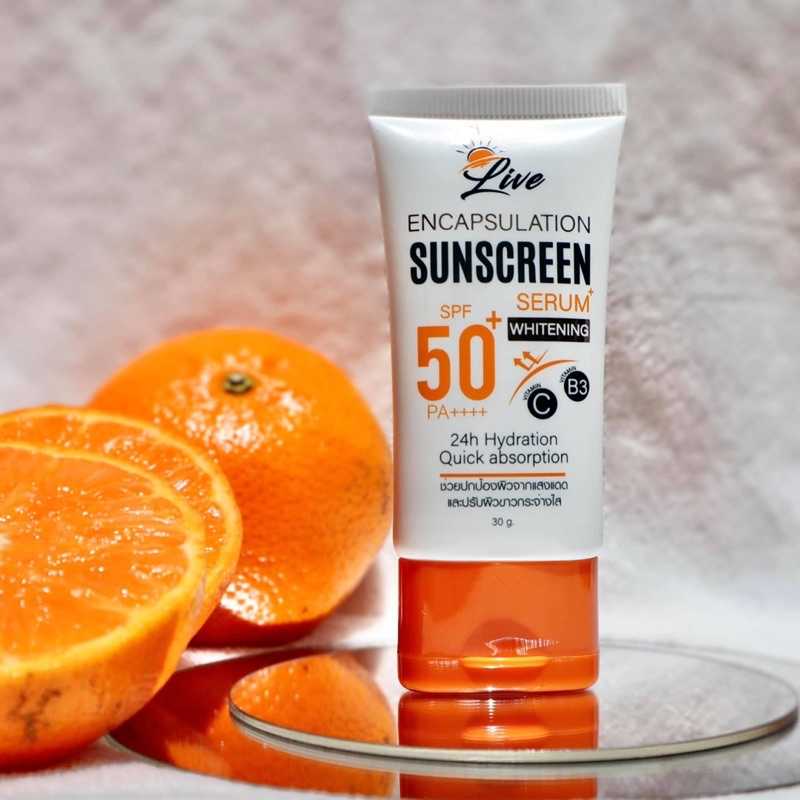 Live Sunscreen 30g. กันแดดลีฟ สูตรแห้งไว กันน้ำ