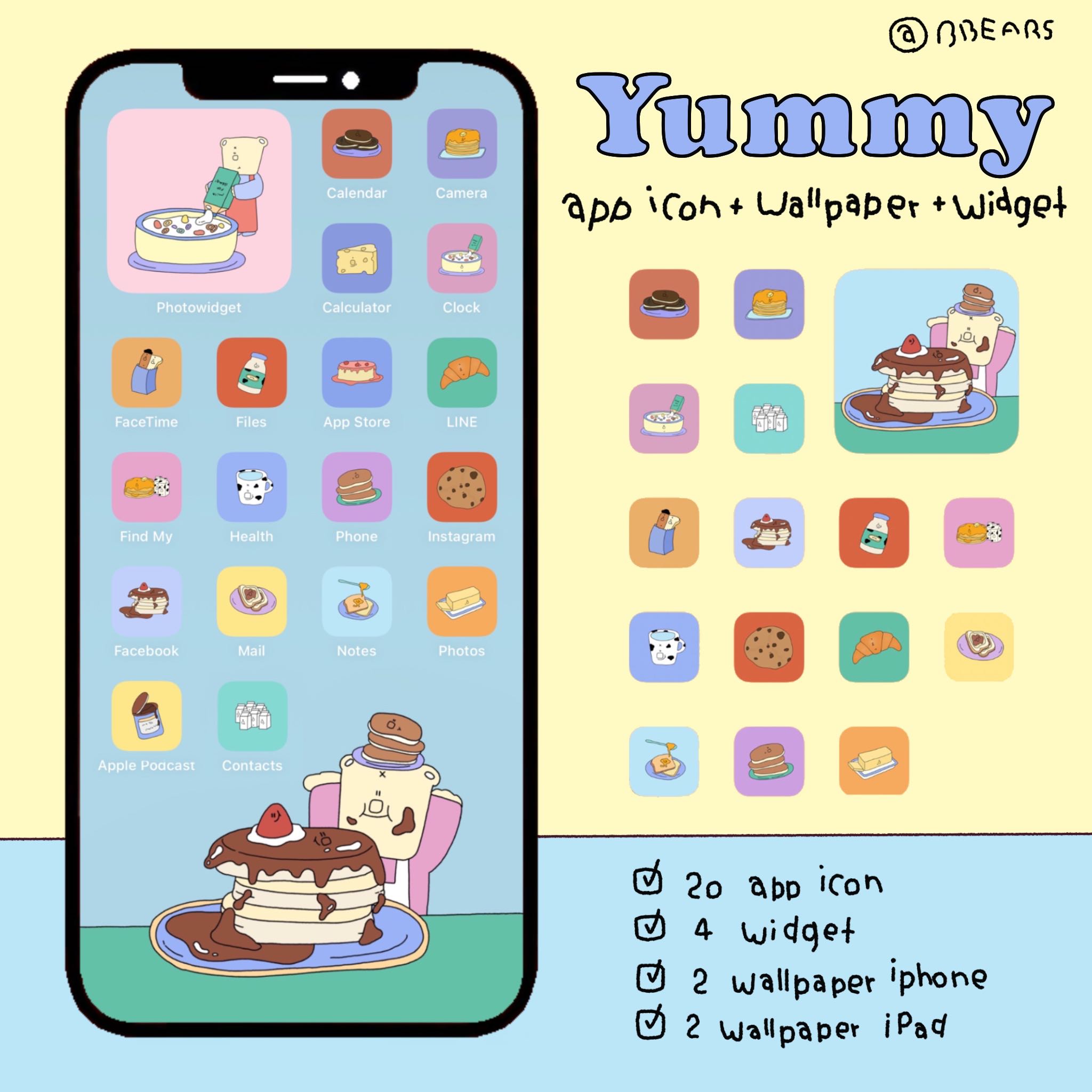 Yummy theme[icons] เซ็ตรูปแต่งหน้าจอ[ iOS only]