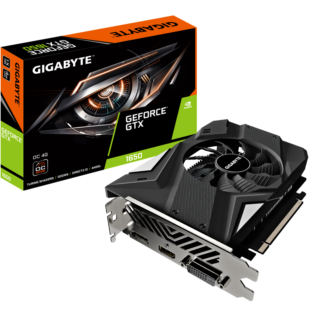 การ์ดจอ VGA GIGABYTE GEFORCE GTX 1650 D6 OC 4G - 4GB GDDR6 (GV-N1656OC-4GD)