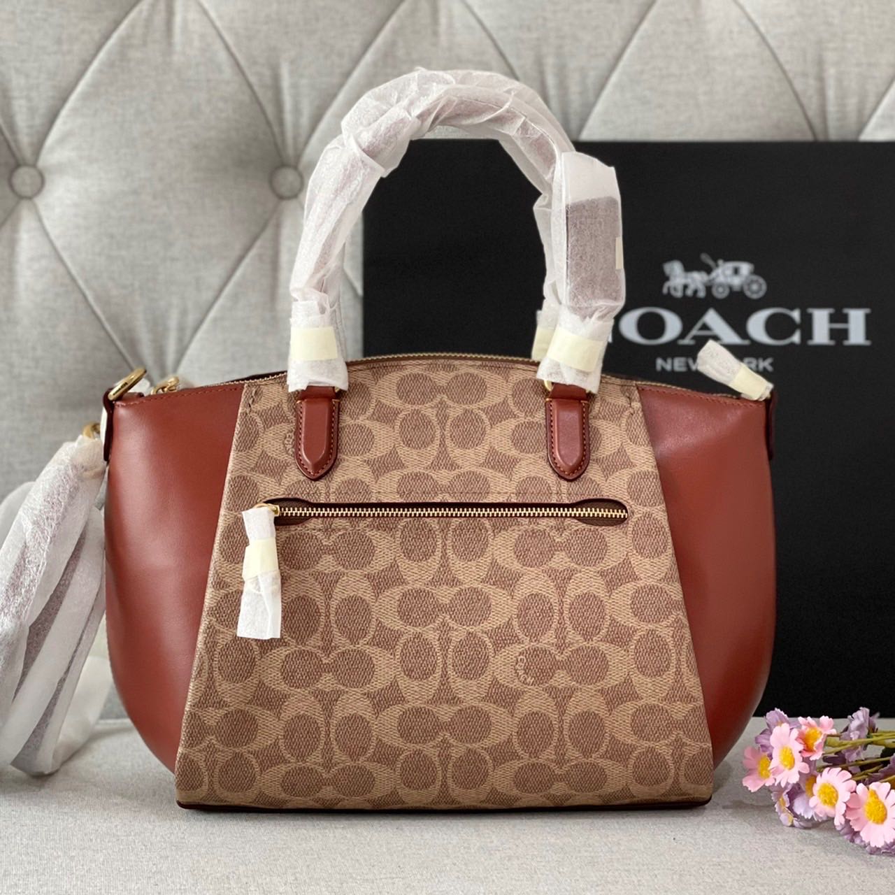 Coach Elise Satchel In Signature Canvas