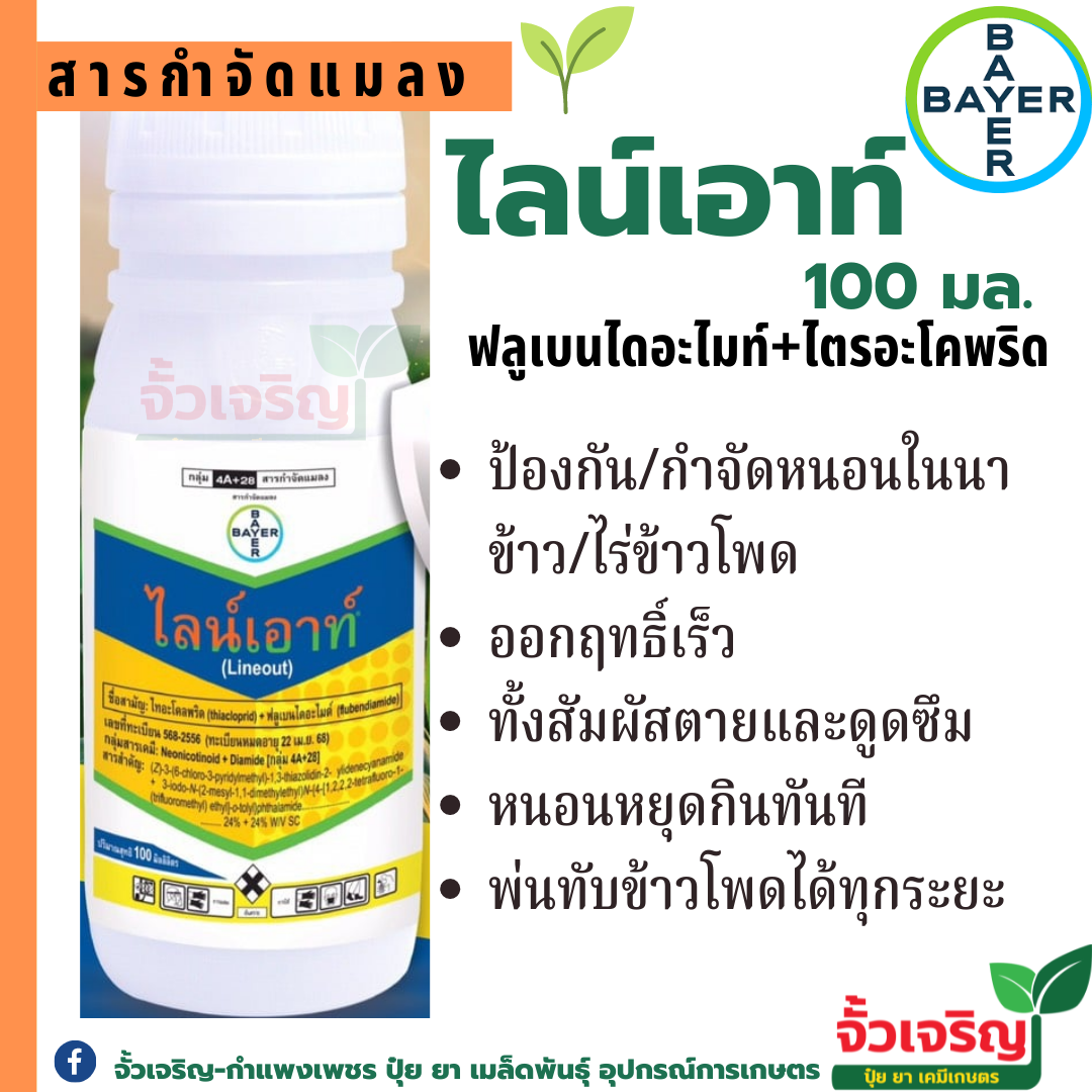 ไลน์เอาท์ เบลท์ ยาหนอน 100มล ไบเออร์ ซื้อ2ขวด แถมหมวก 1ใบ