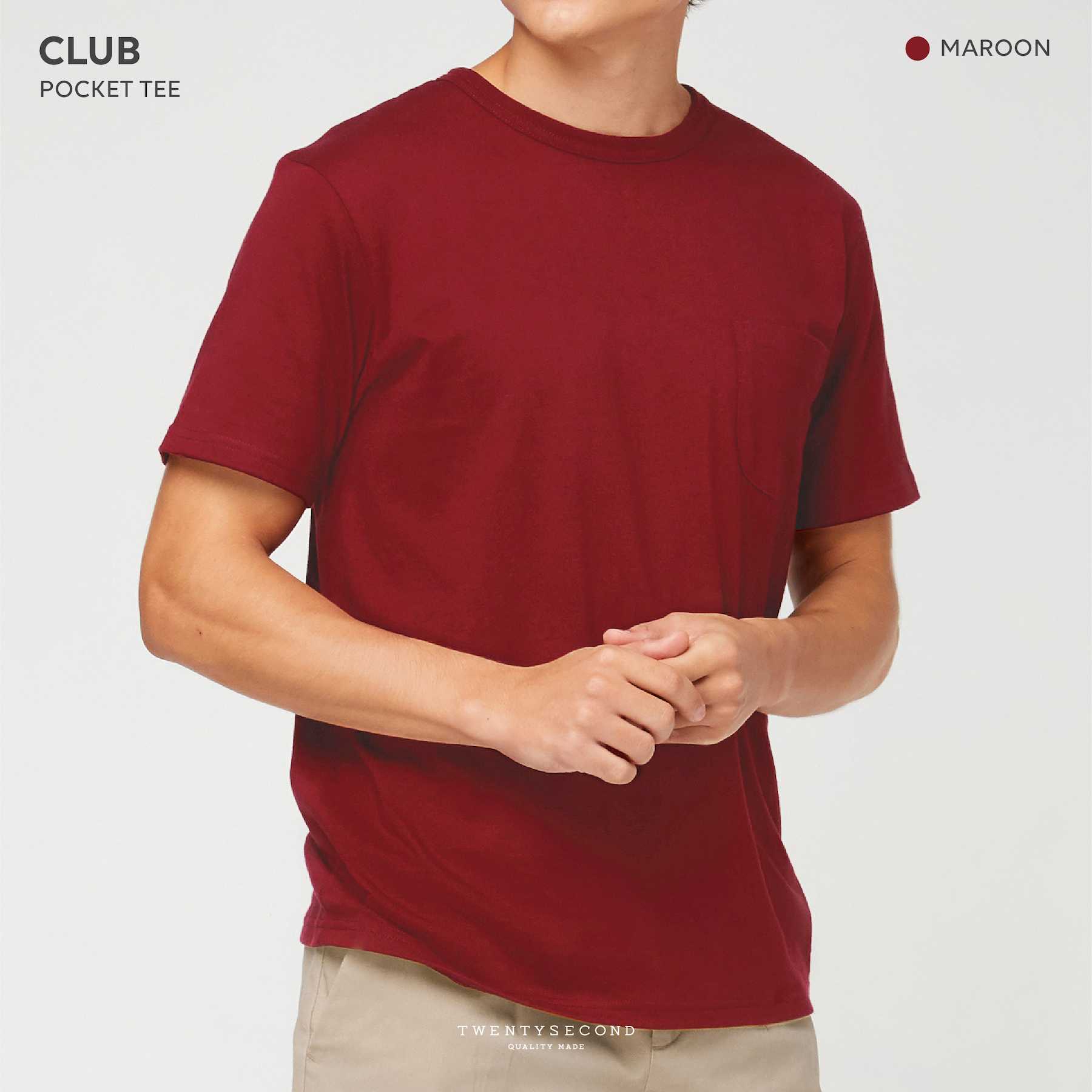CLUB POCKET TEE - MAROON