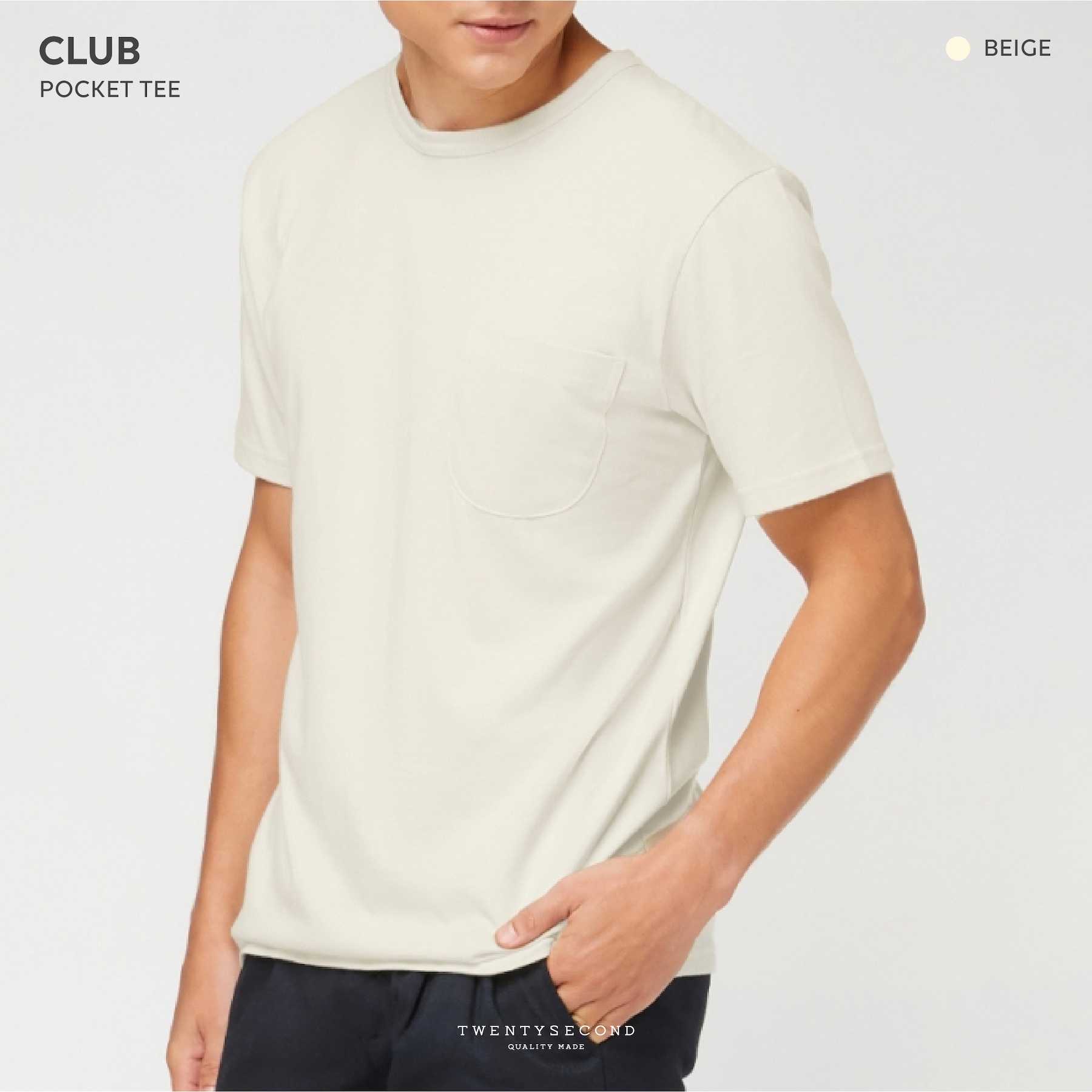 CLUB POCKET TEE - BEIGE