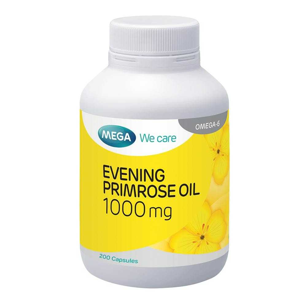 Evening primrose oil. MEGA WE care น้ำมันอีฟนิงพริมโรส 1000 มก. // บรรจุ 30 แคปซูล