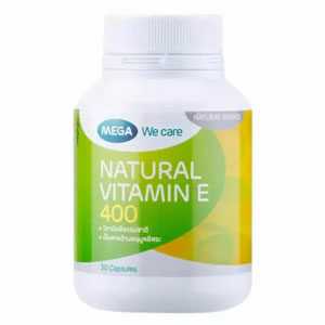 Natural Vitamin E 400 IU สำหรับผู้รักษาผู้ที่ขาดวิตามินอี // บรรจุ 30แคปซูล