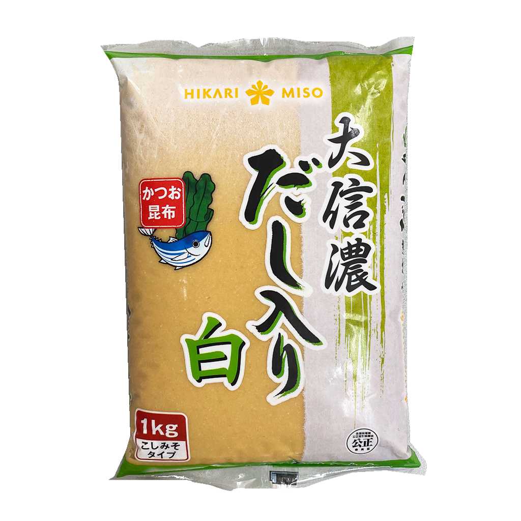 มิโซะขาวผสมน้ำซุปดาชิ ขนาด 1 กก. - Daishinano White Miso with Dashi  (FI-HKR-9047)