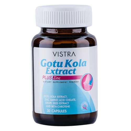 VISTRA Gotu Kola Extract PLUS Zinc // บรรจุ 30แคปซูล