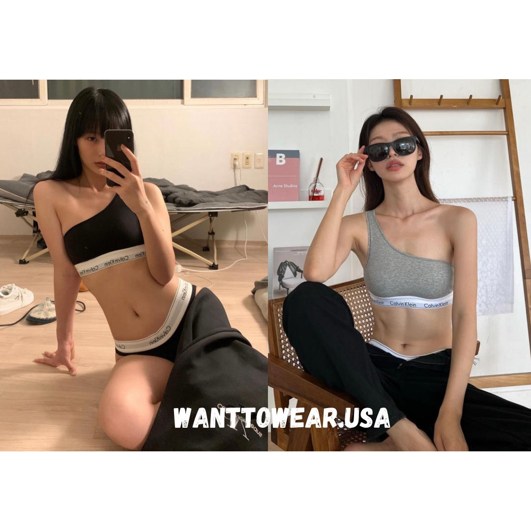 [พร้อมส่งแท้💯]  Calvin Klein Modern Cotton One Shoulder Bralette 