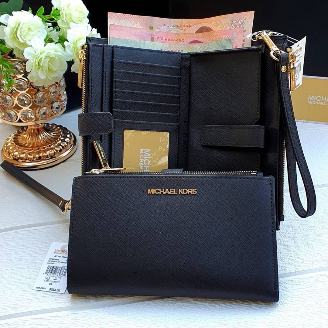 MK MichaelKors Jet Set Travel Large Double Zip Wristlet