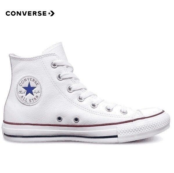 CONVERSE CHUCK TAYLOR LEATHER HI WHITE หนังแท้